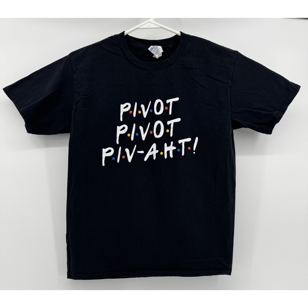 Friends Shirt Pivot Unisex Gray Short Sleeve Graphic Tee Size Small Gildan